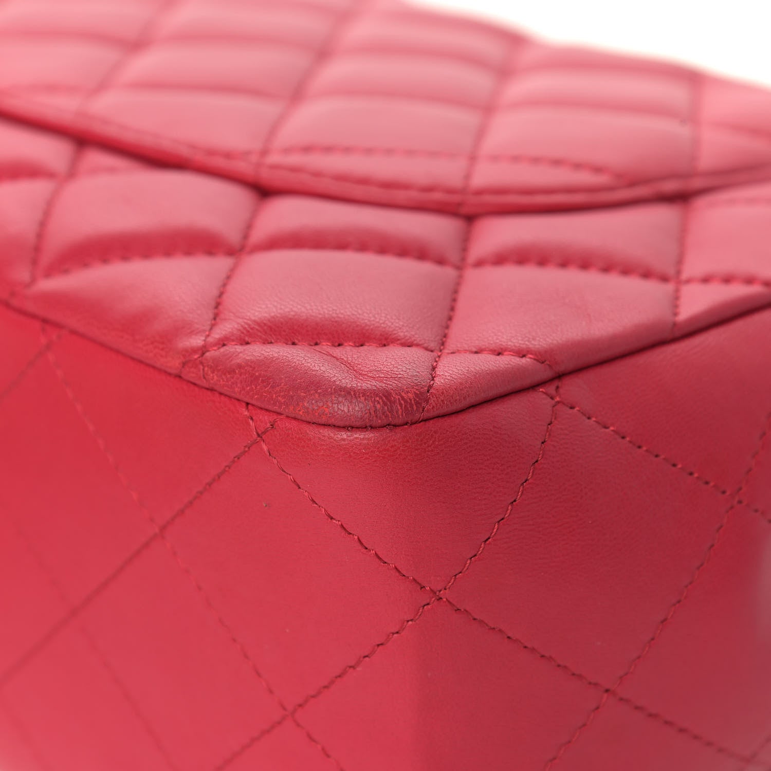 Chanel Lambskin Quilted Jumbo Single Flap Dark Pink 11 of 12