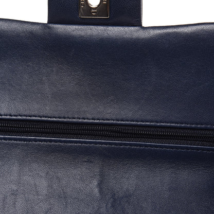 Chanel Patent Quilted Medium Double Flap Navy Blue 10 of 13
