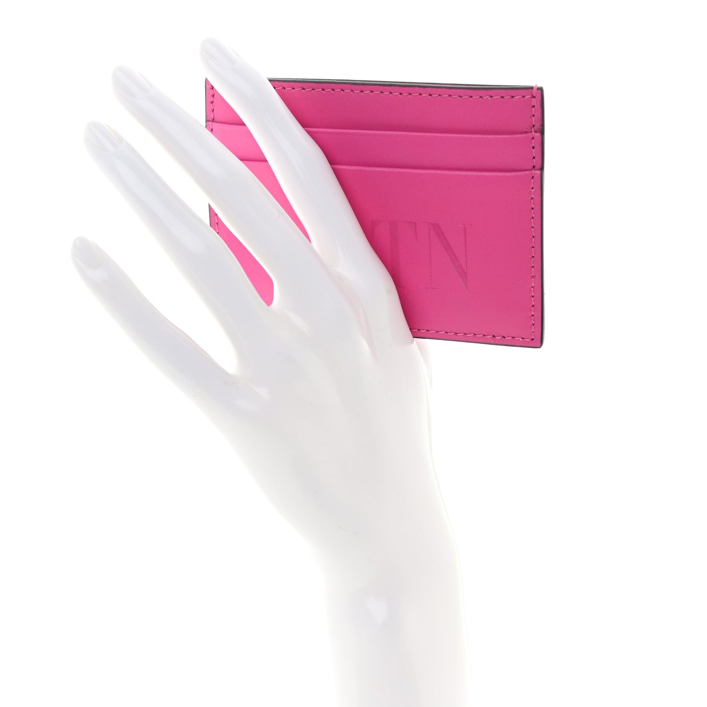 Calfskin VLTN Card Holder Pink