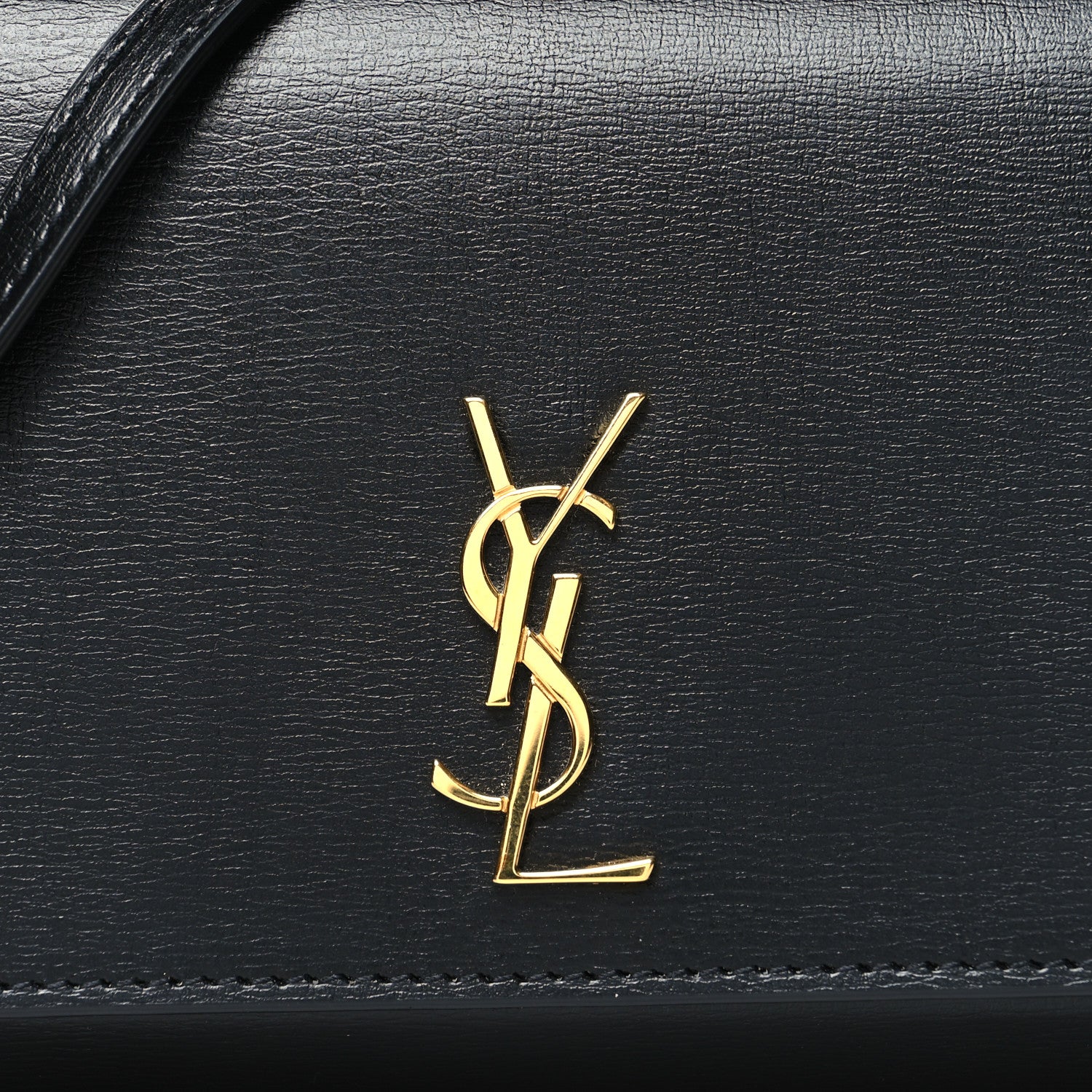 Saint Laurent Smooth Calfskin Monogram Phone Holder Crossbody Black 7 of 9