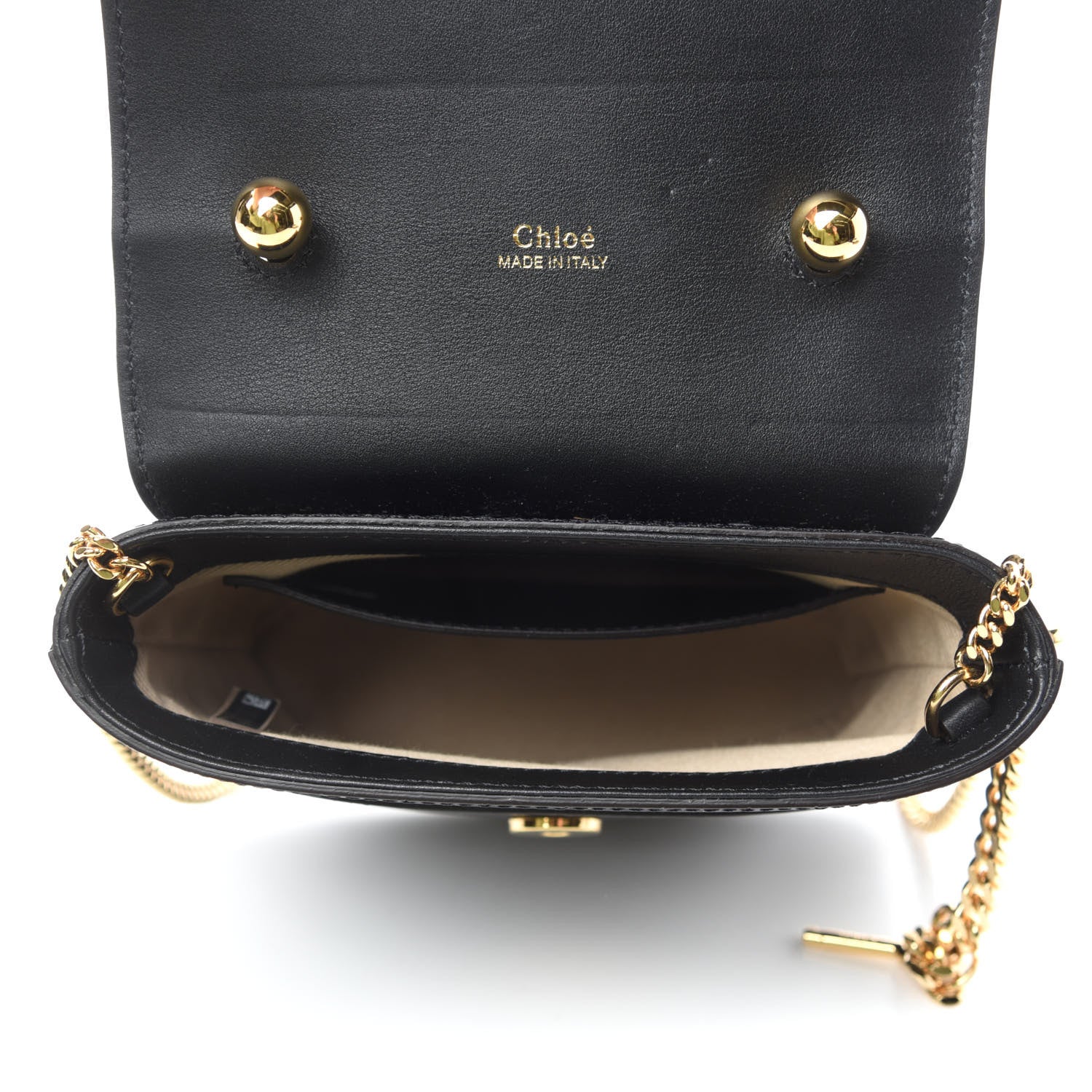Chloe Calfskin Crocodile Embossed Small Aby Lock Full Blue 5 of 11