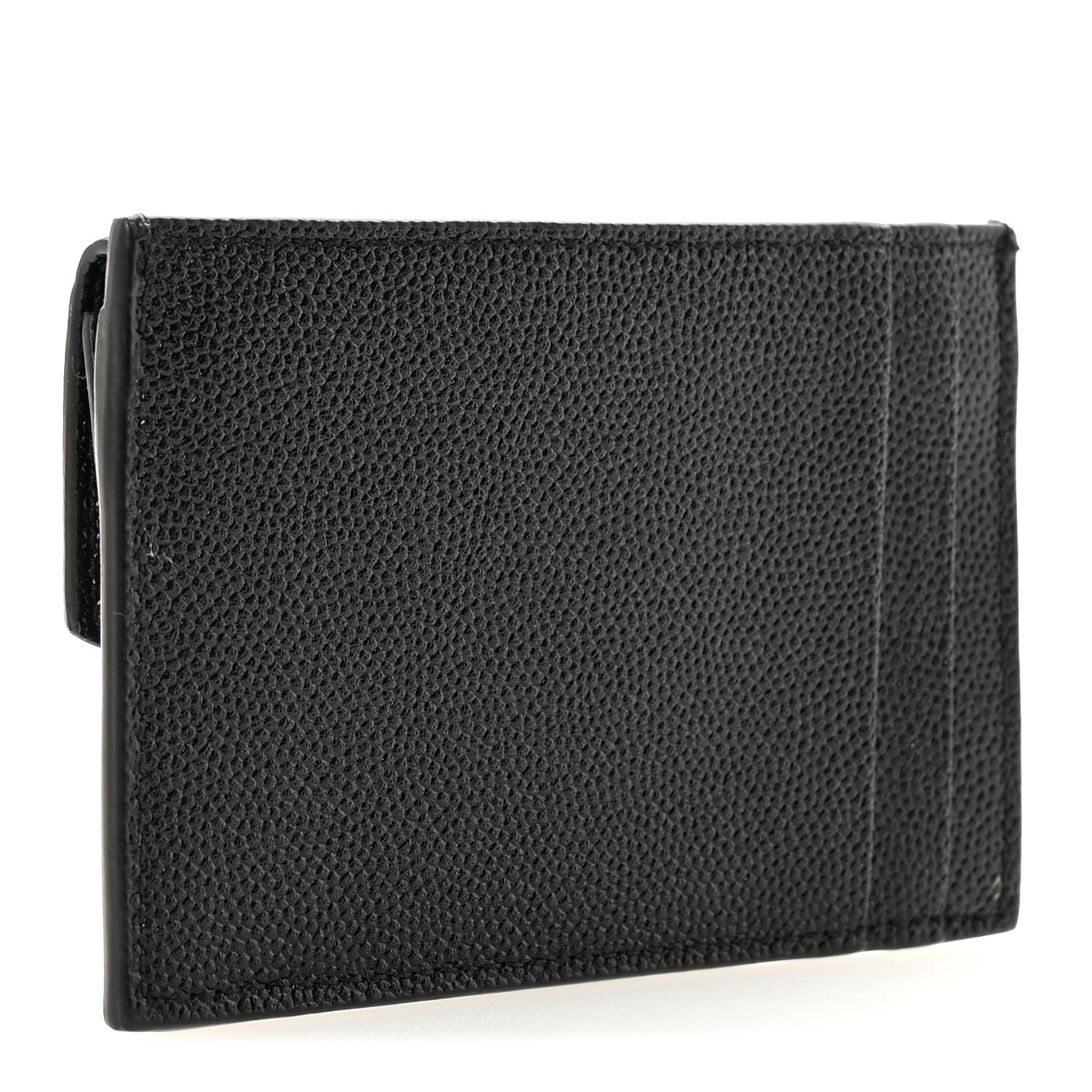 Saint Laurent Grain De Poudre Uptown Monogram Card Case Black 3 of 7