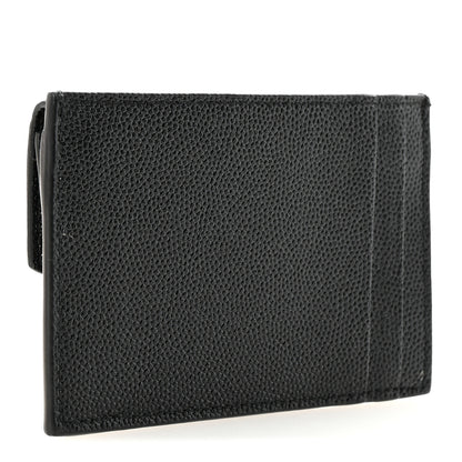Saint Laurent Grain De Poudre Uptown Monogram Card Case Black 3 of 7