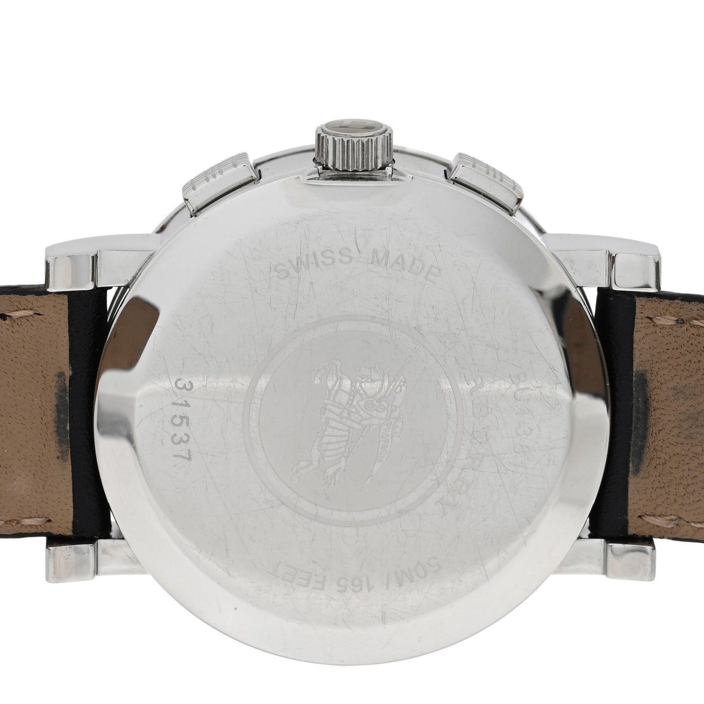 Stainless Steel Calfskin 38mm Heritage Chronograph Quartz Watch BU1361