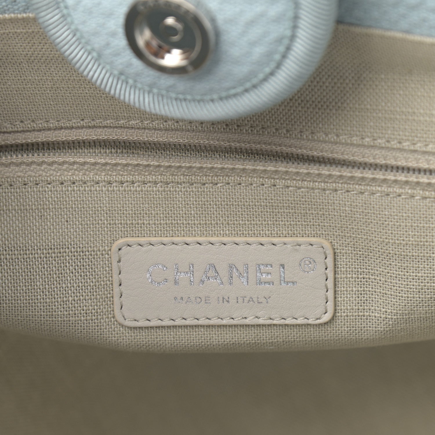 Chanel Mixed Fibers Small Deauville Tote Light Blue 6 of 11