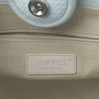 Chanel Mixed Fibers Small Deauville Tote Light Blue 6 of 11