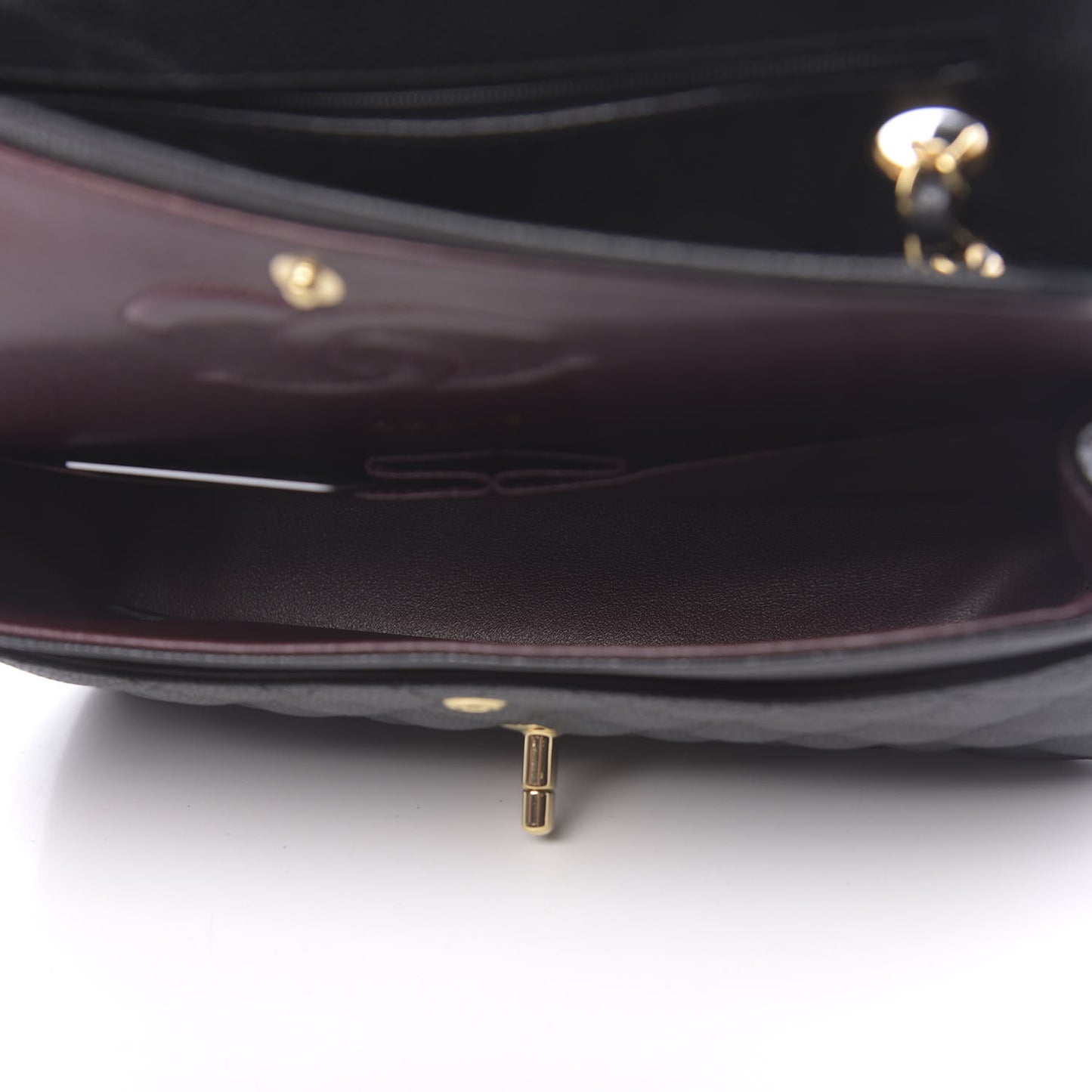 Caviar Quilted Medium Double Flap Black