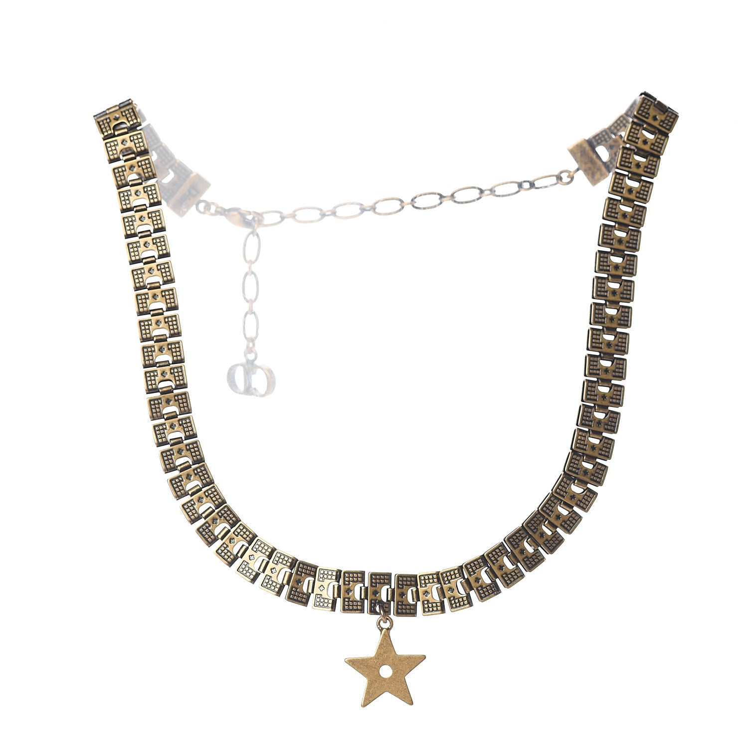 Christian Dior Metal Star Choker Necklace Aged Gold 1 of 4