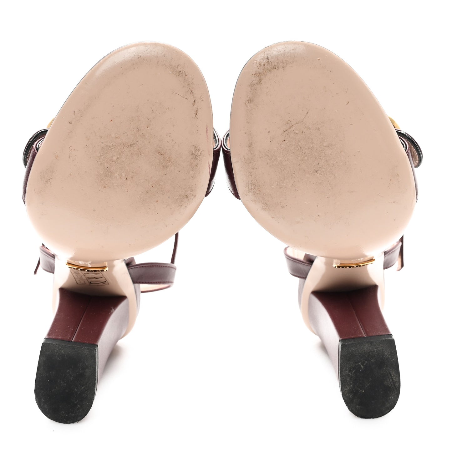 Lifford Calfskin GG Marmont Ankle Wrap 105mm Sandals 35 Vintage Bordeaux