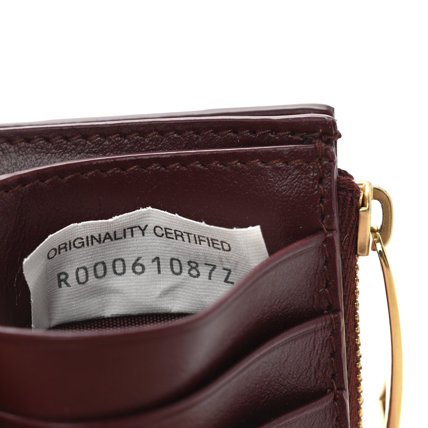 Nappa Intrecciato Small Bi-Fold Zip Wallet Barolo