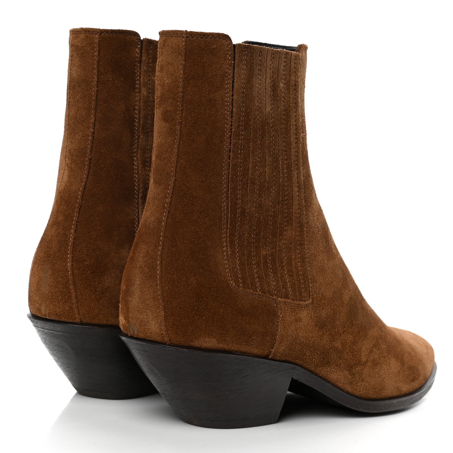 Saint Laurent Suede Brit Souple Ankle Boots 37 Brown 3 of 4