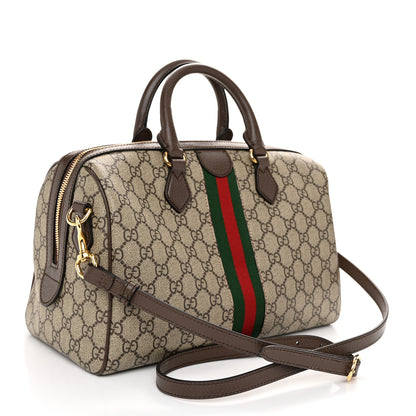 Gucci GG Supreme Monogram Web Medium Ophidia Top Handle Bag Beige Ebony 3 of 11