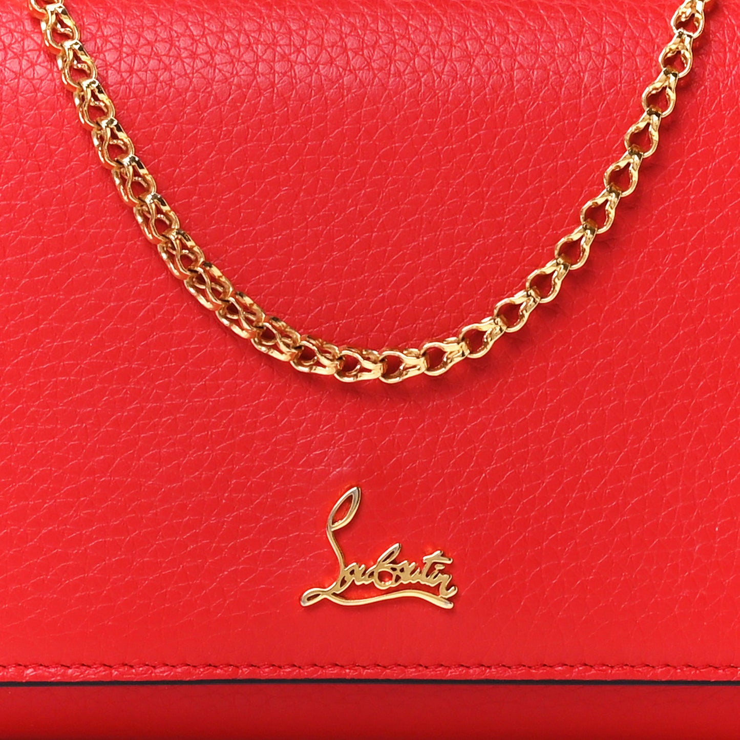 Calfskin Boudoir Wallet on Chain Red