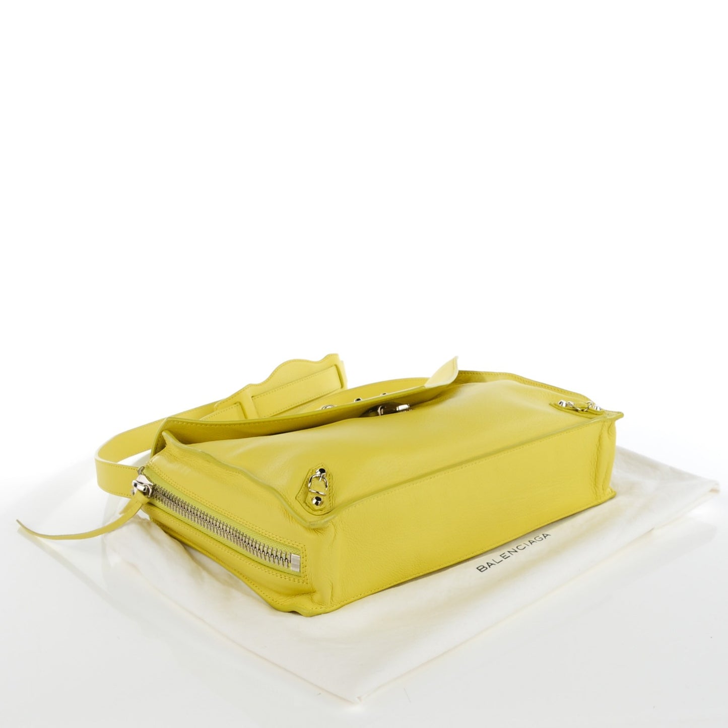 Veau Papier Mini Triple Crossbody Jaune Poussin