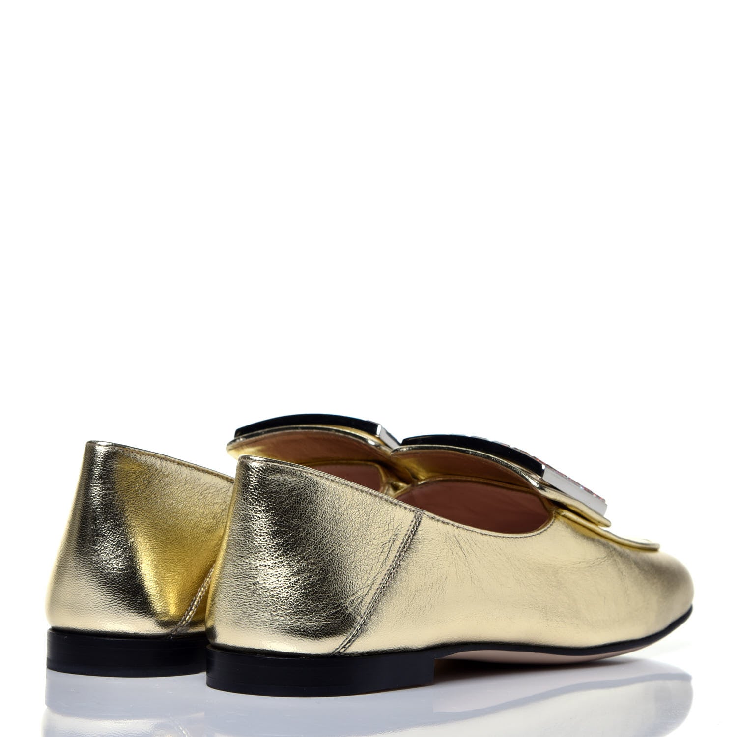 Gucci Metallic Nappa Crystal Square G Madelyn Loafers 36.5 Gold 4 of 8