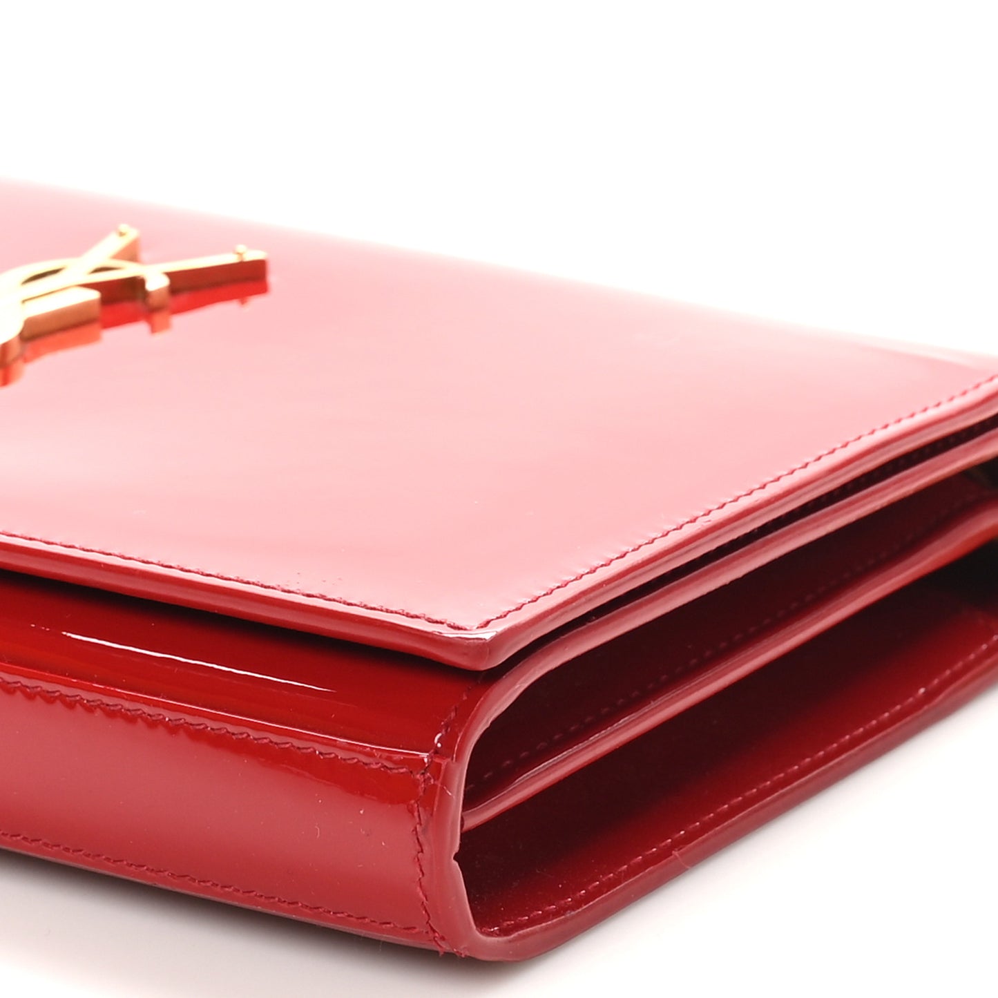 Patent Calfskin Monogram Kate Wallet On Chain Rouge Eros