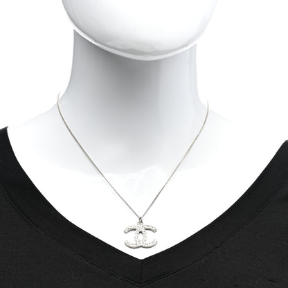 Chanel Baguette Crystal CC Necklace Silver 2 of 5