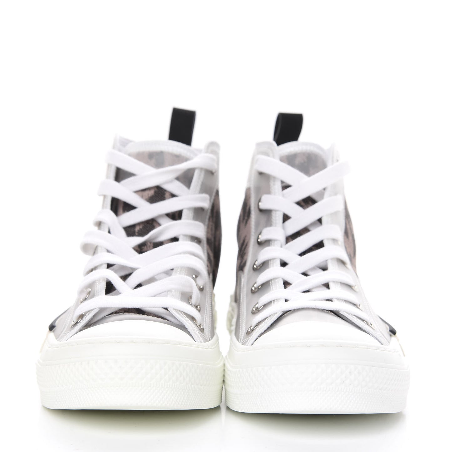 Canvas Leopard Print Womens B23 High Top Sneakers 36 White