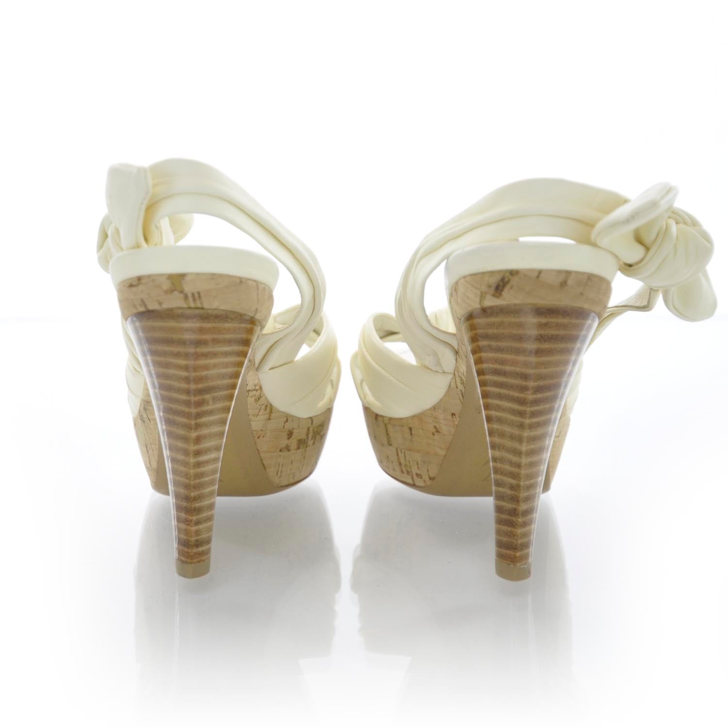 Louis Vuitton Leather Porto Cervo Slingback Heels White 36 3 of 7