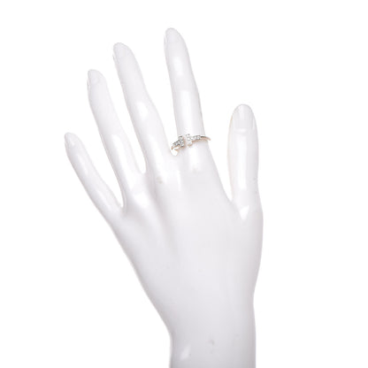 Tiffany 18K White Gold Diamond T Wire Ring 54 7 2 of 6