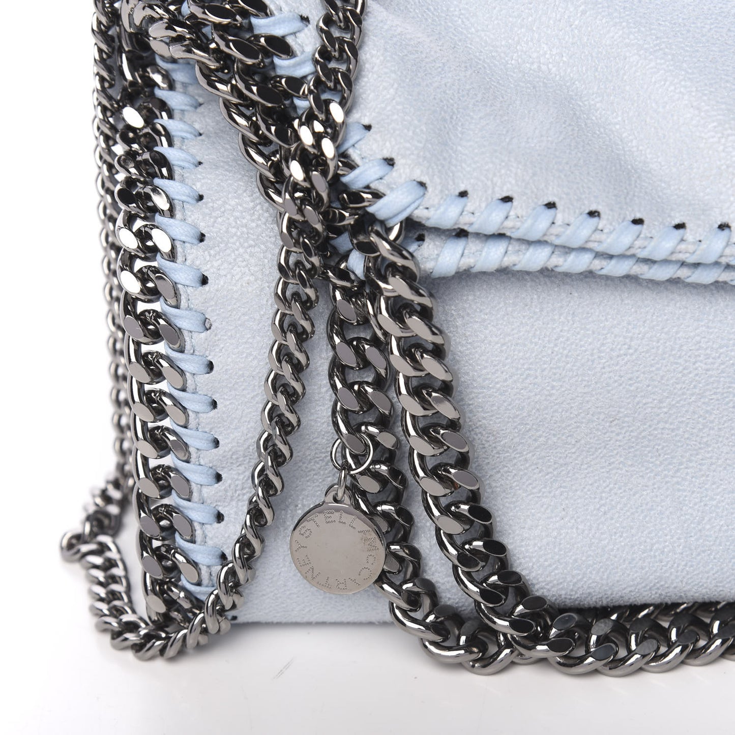 Shaggy Deer Mini Falabella Fold Over Tote Light Blue