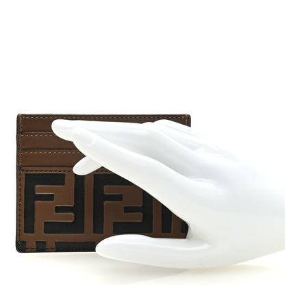 Fendi Vitello Soft Bi-Color FF 1974 Embossed Card Holder Maya Black 2 of 8