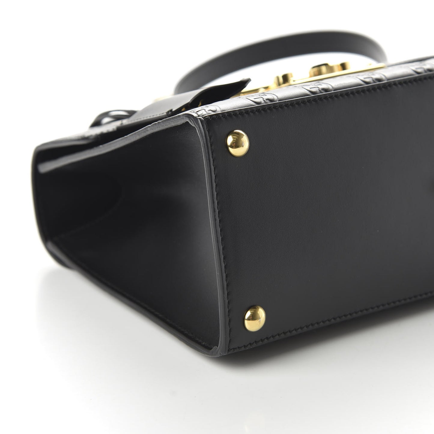 Guccissima Signature Small Padlock Top Handle Bag Black