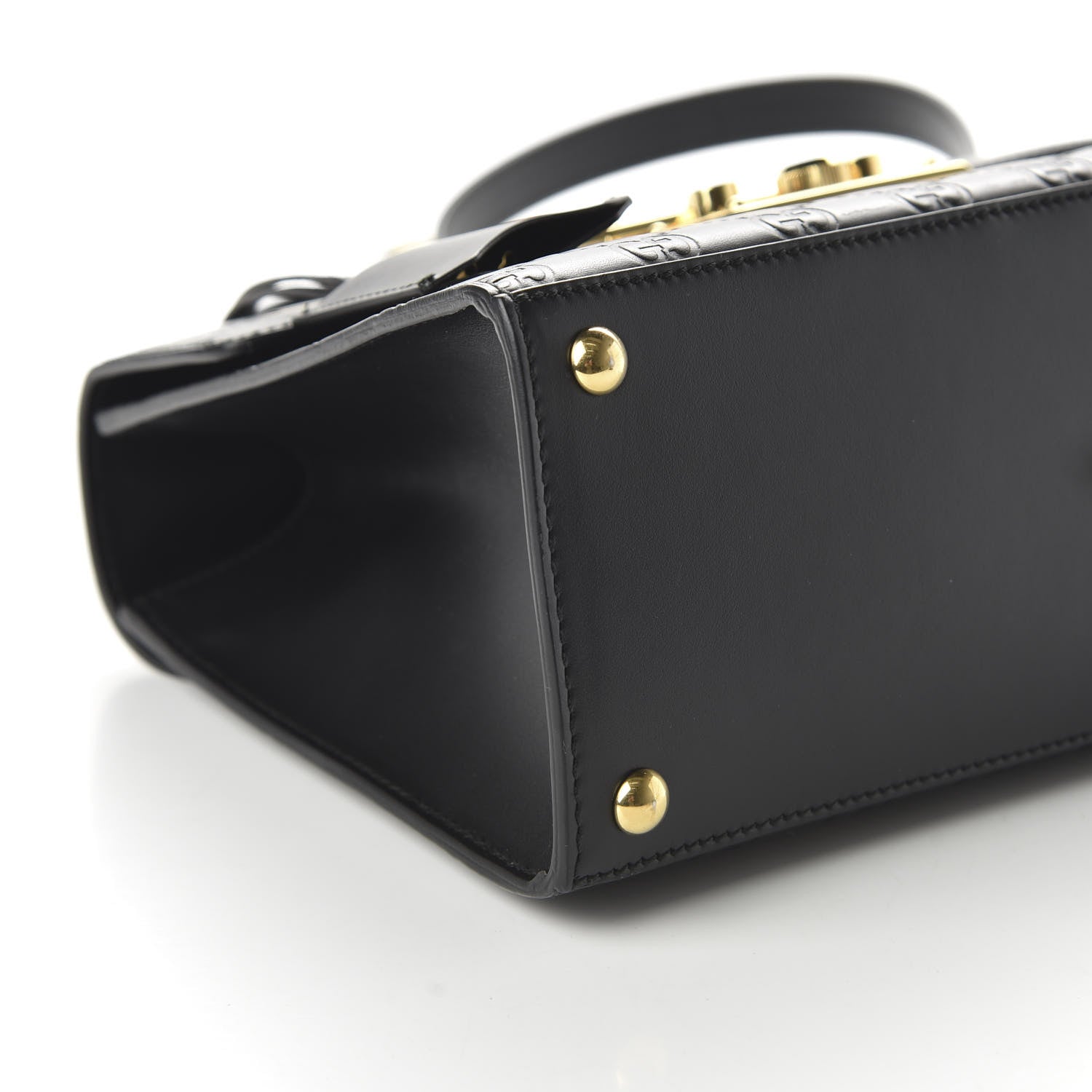 Gucci Guccissima Signature Small Padlock Top Handle Bag Black 7 of 11