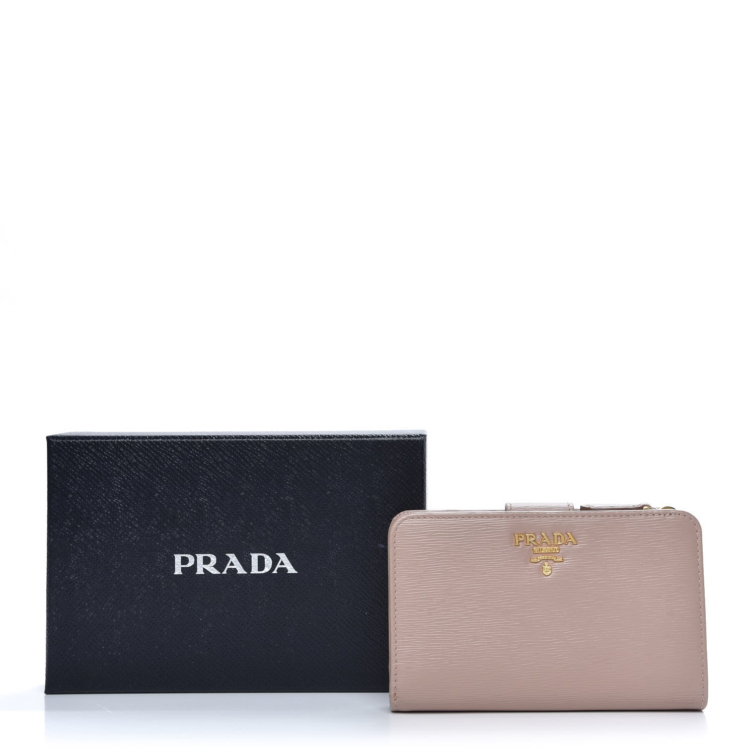 Prada Vitello Move Metal Zip Around Wallet Cammeo 7 of 7