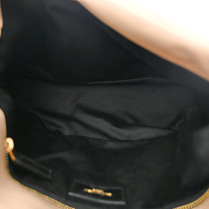 Saint Laurent Lambskin Quilted Medium Loulou Puffer Monogram Chain Satchel Dark Beige 5 of 11