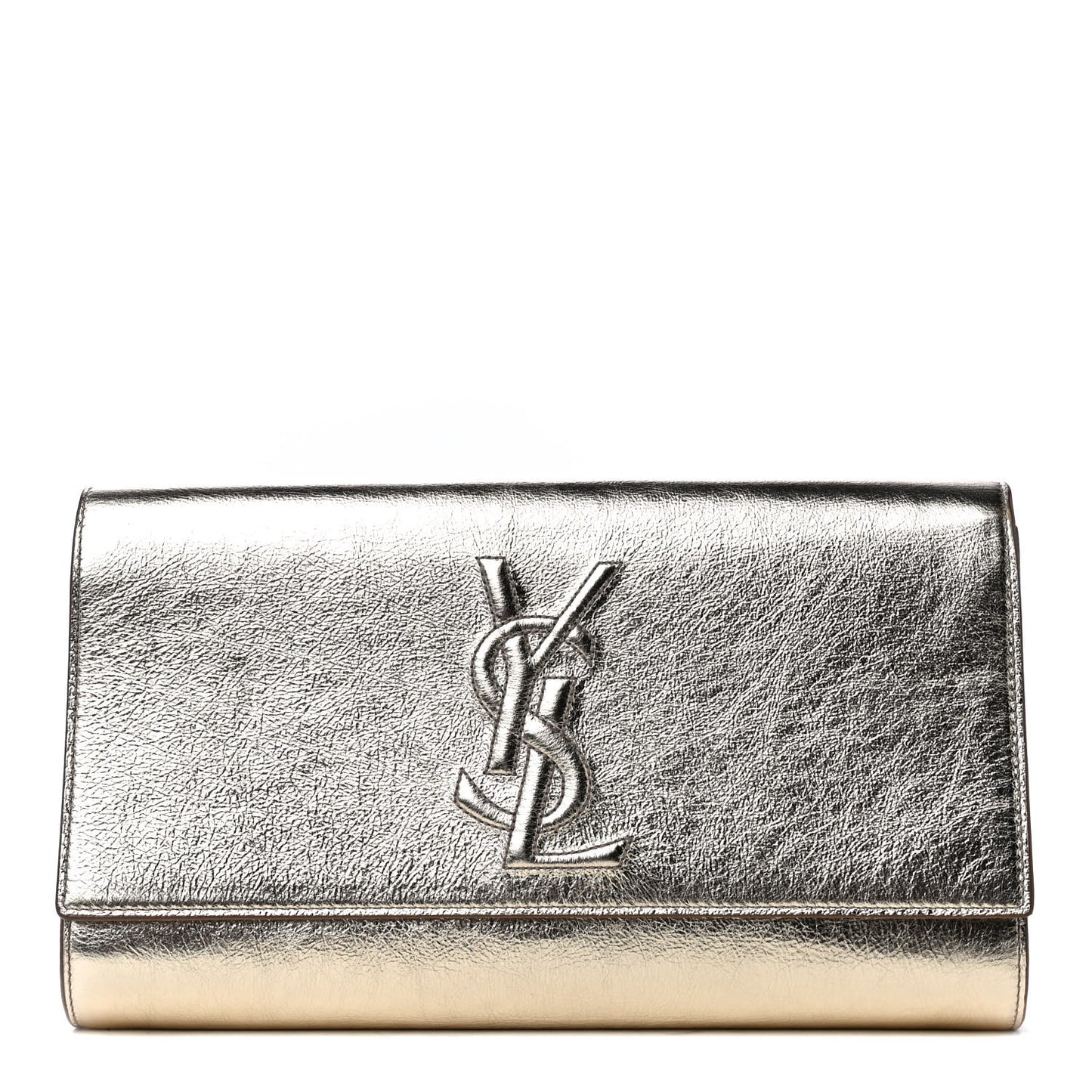 Metallic Calfskin Monogram Large Belle De Jour Clutch Gold