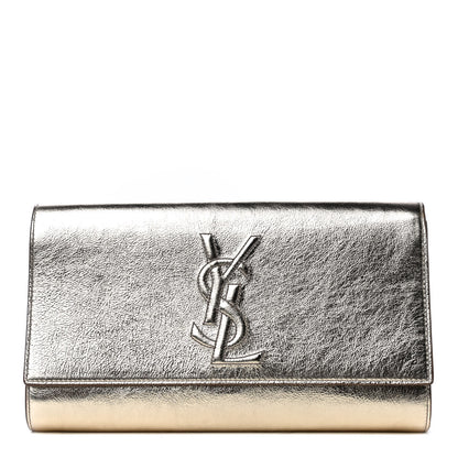 Saint Laurent Metallic Calfskin Monogram Large Belle De Jour Clutch Gold 1 of 4