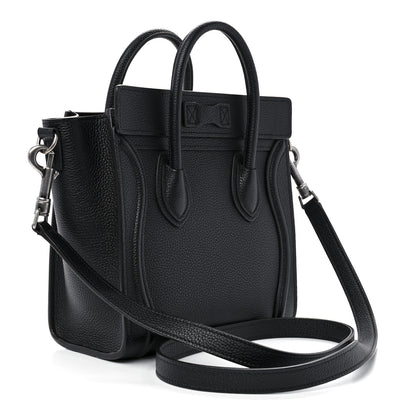 Celine Drummed Calfskin Nano Luggage Black 3 of 12
