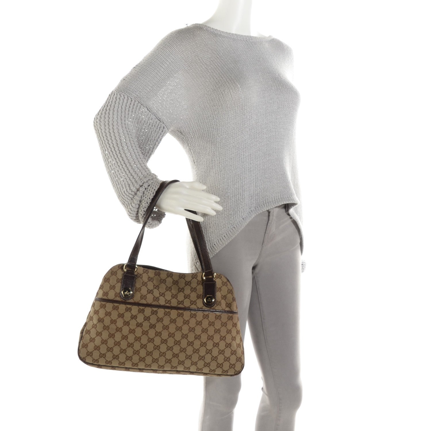Gucci Monogram Medium Charmy Shoulder Bag Brown 7 of 14