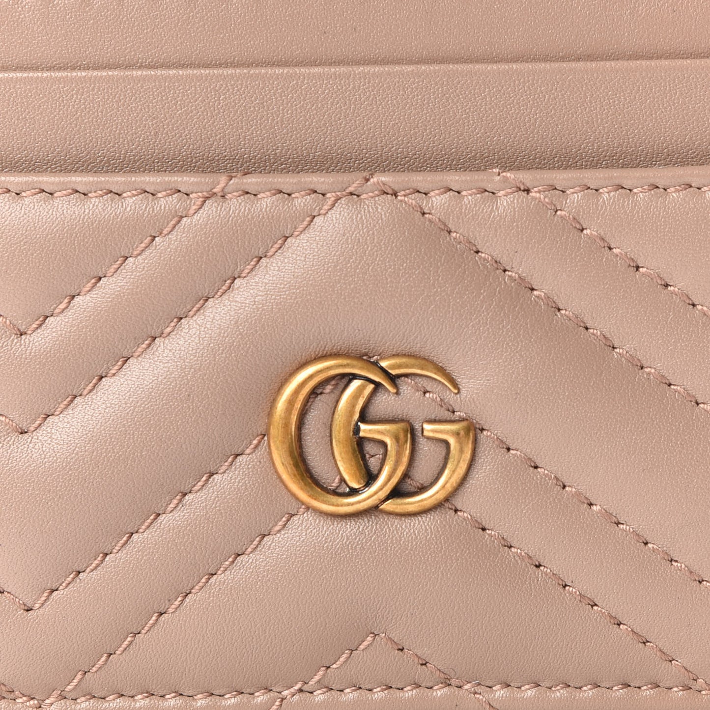 Calfskin Matelasse GG Marmont Card Holder Porcelain Rose