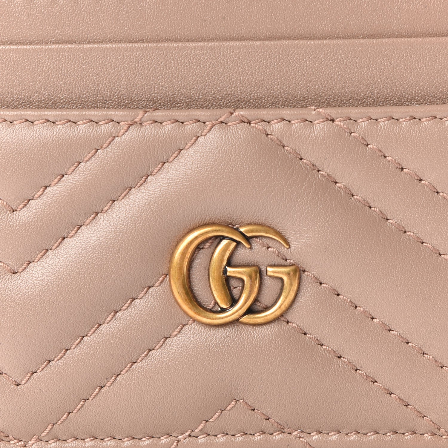 Gucci Calfskin Matelasse GG Marmont Card Holder Porcelain Rose 7 of 8