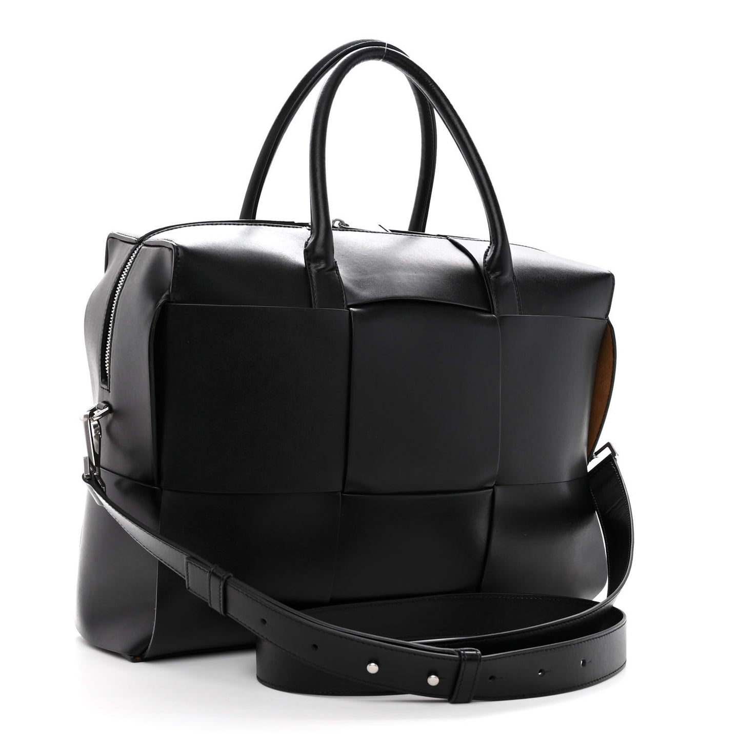 Calfskin Maxi Intrecciato Arco Briefcase Black