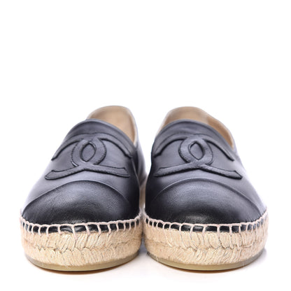 Chanel Lambskin CC Espadrilles 37 Black 2 of 9