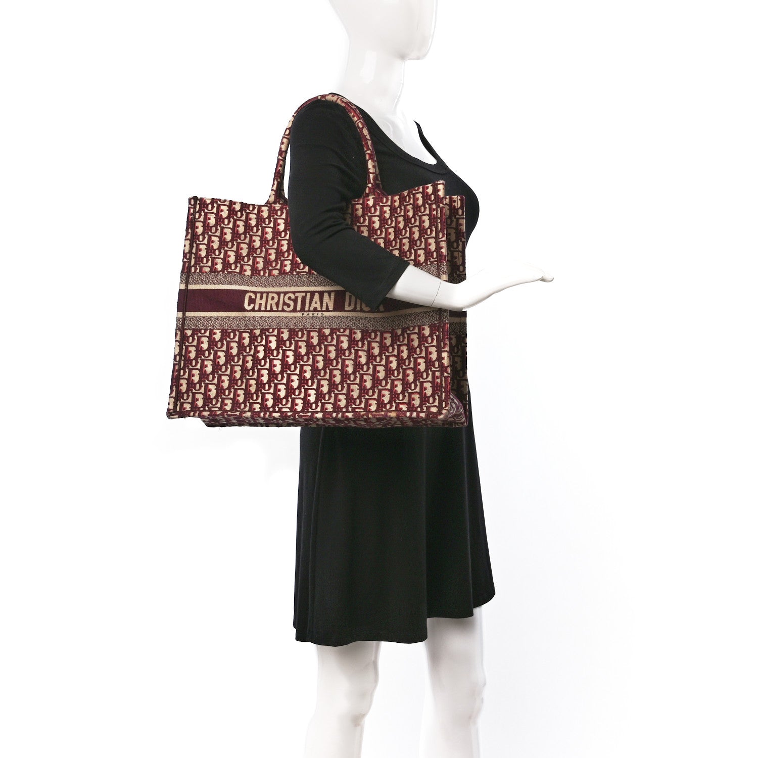 Christian Dior Oblique Large Book Tote Burgundy Multicolor 2 of 19