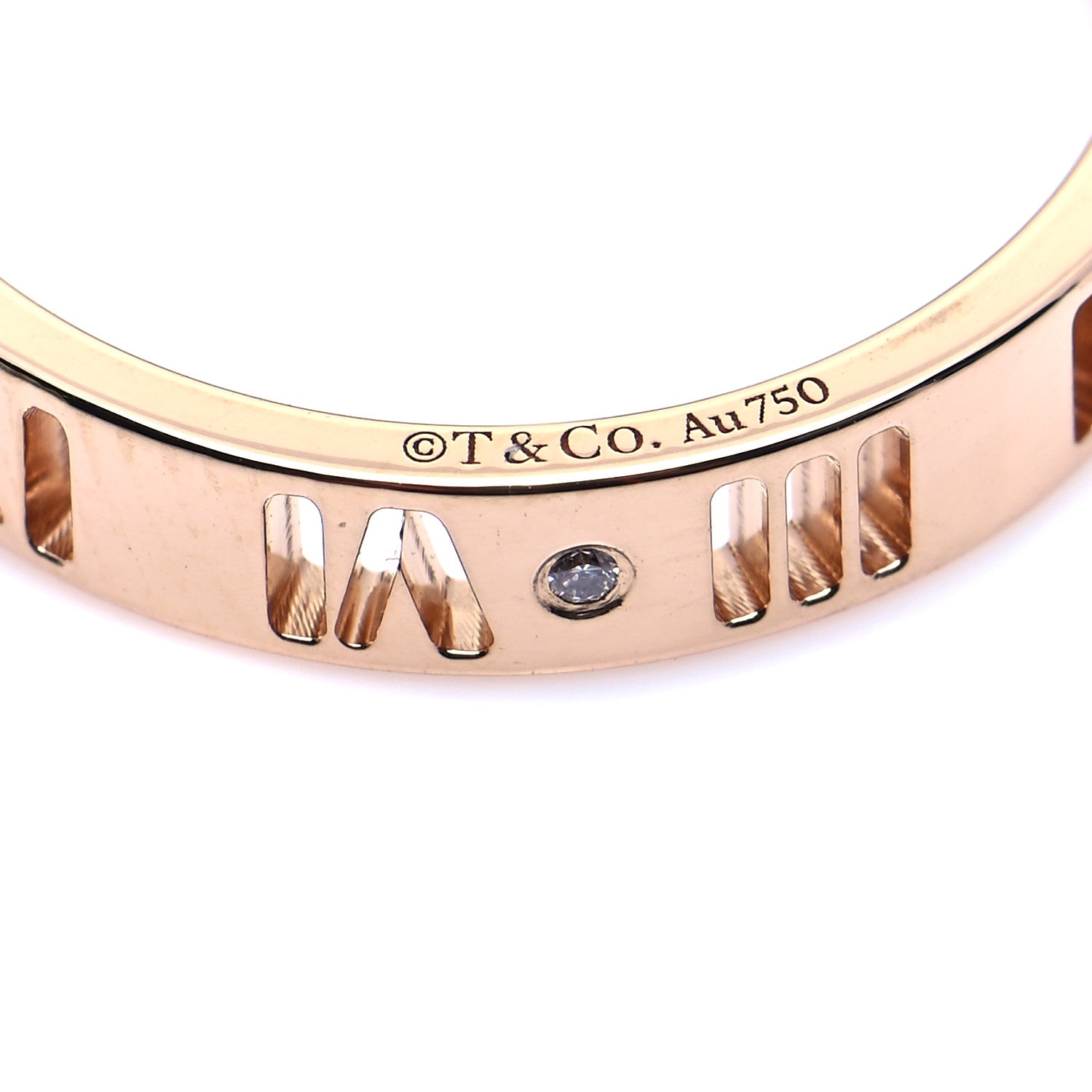 Tiffany 18K Rose Gold Diamond Atlas Pierced Ring 53 6.5 5 of 6