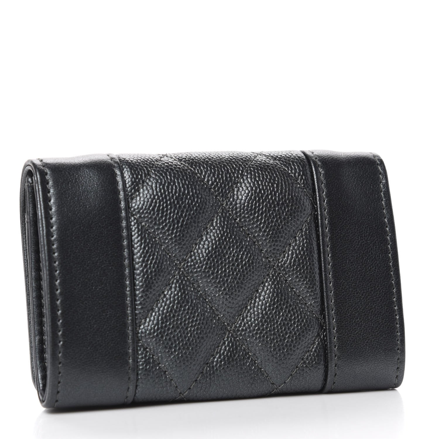Chanel Caviar Quilted Vintage Mademoiselle Flap Card Holder Black 3 of 8