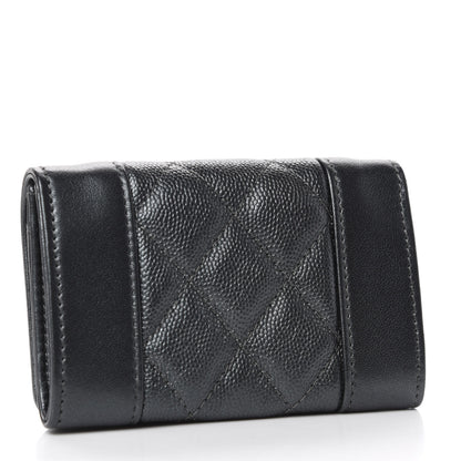 Chanel Caviar Quilted Vintage Mademoiselle Flap Card Holder Black 3 of 8