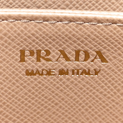 Prada Saffiano Metal Zip Coin Purse Cammeo 6 of 8