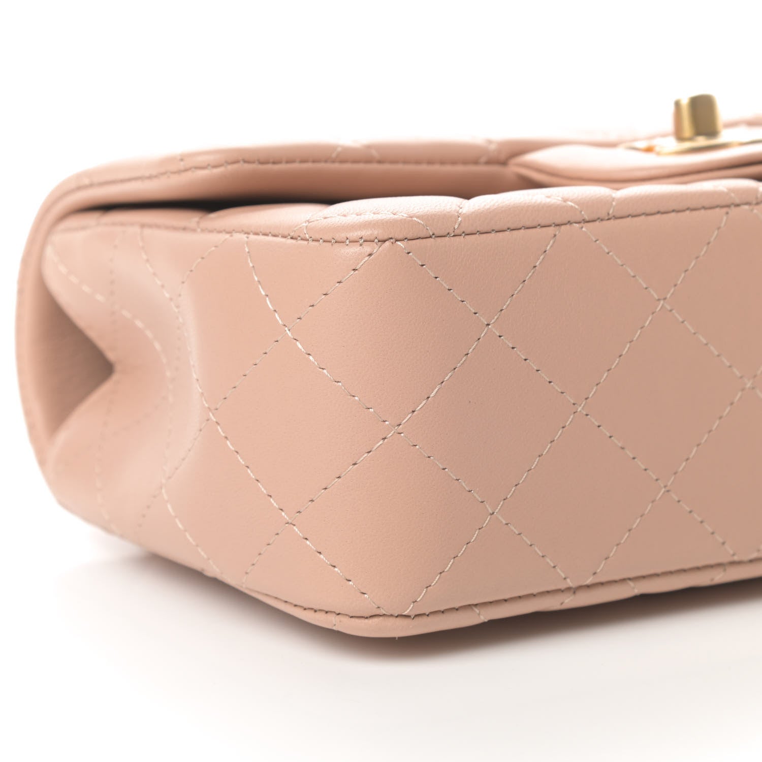 Chanel Lambskin Quilted Mini Top Handle Rectangular Flap Beige 8 of 10