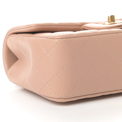 Chanel Lambskin Quilted Mini Top Handle Rectangular Flap Beige 8 of 10