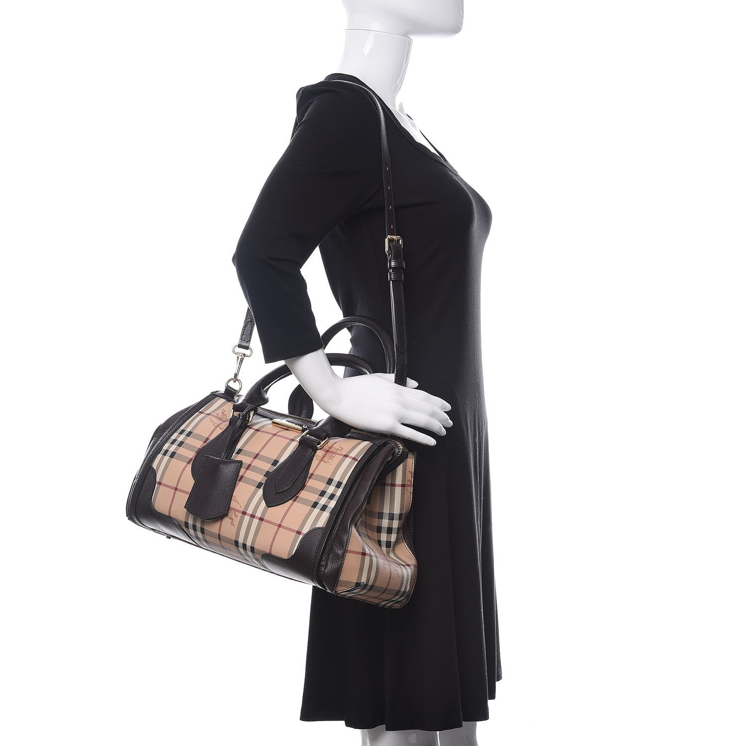 Burberry Haymarket Check Small Gladstone Chocolate 2 of 10