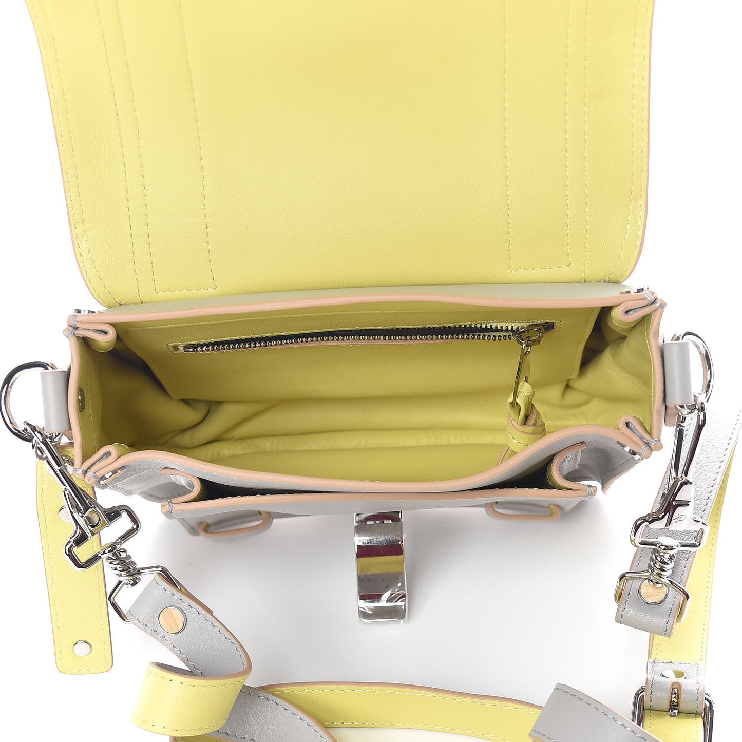 Lambskin PS1 Mini Pouch Messenger Gray Banana