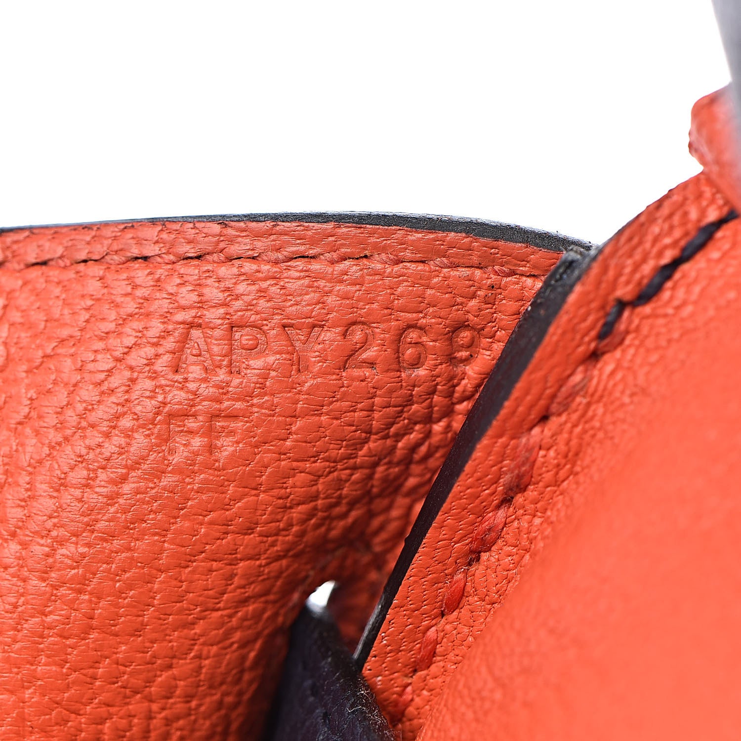 Hermes Togo Birkin Verso 30 Bleu Nuit Orange Poppy 7 of 34