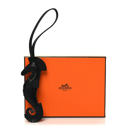 Hermes Milo Lambskin Hippo Bag Charm So Black 5 of 5