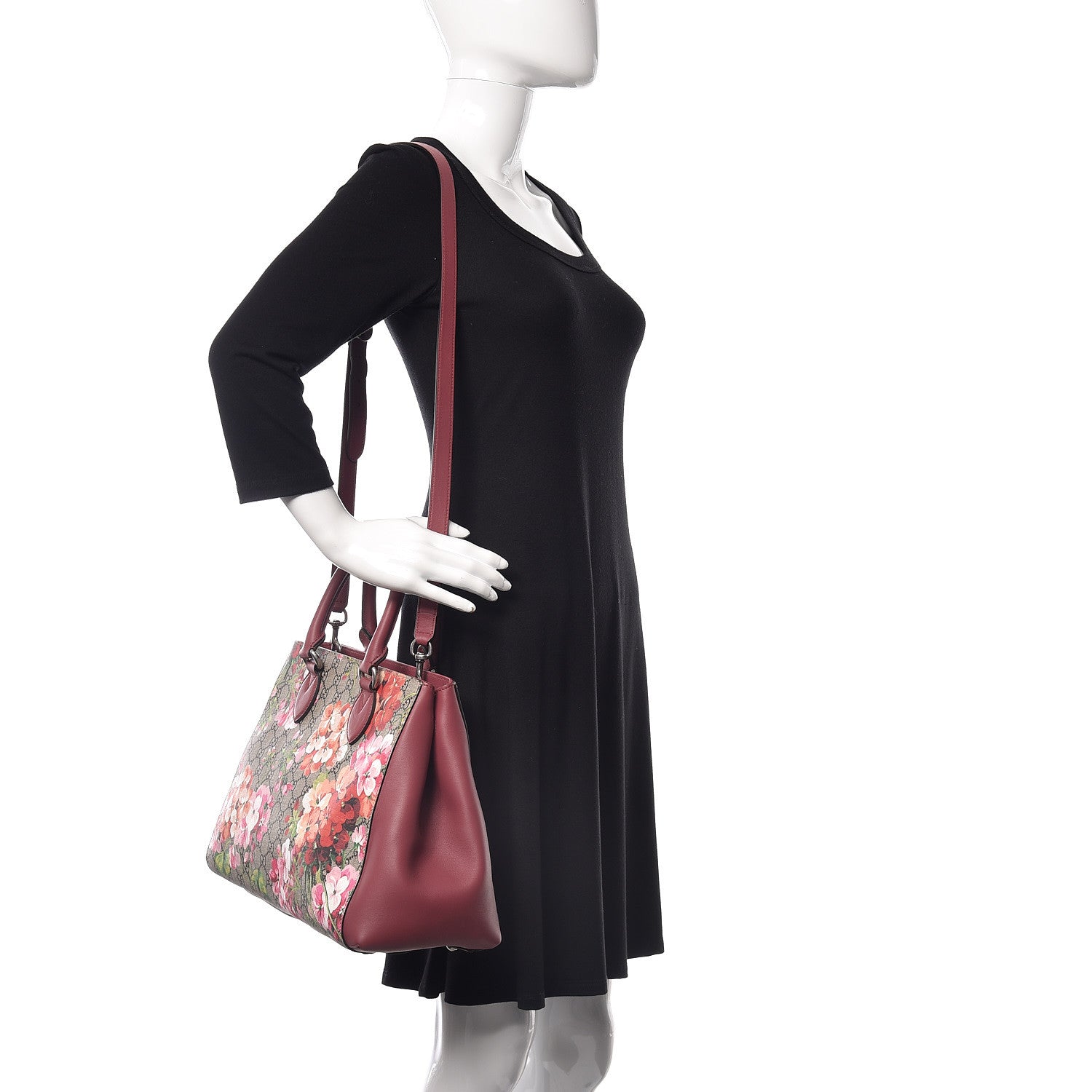 Gucci Soft GG Supreme Monogram Blooms Top Handle Bag Beige Multicolor Dry Rose 3 of 10